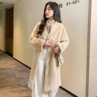 Faux Fur Coat for Women Long Plush Coat Casual Winter Jacket Artificial Fur Coat Female Clothing Solid Overcoat
