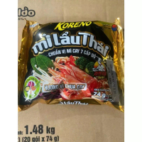 Combo 5 - 10 Gói Mì Lẩu Thái KORENO Hương Vị Chua Cay, Chuẩn Mì Cay 7 Cấp Độ x Gói 74g