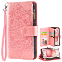 Flip Leather Zipper Pocket Wallet Multiple Card Slots Phone Cover For Apple iPhone 12 mini 12mini 12Pro 12Promax 12 Pro Max 12