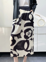 การพิมพ์ดิจิตอลของผู้หญิงกระโปรงมีจีบ Comfort และสบายๆยาว # B-878