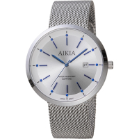 AIKIA 簡約米蘭時尚腕錶-3A2311WWT1/銀色40mm