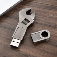 Binful Pendrive Metal Wrench boleh laras USB Flash Drives 512GB Memory Stick 32GB 64G 128G USB 2.0 Flash Memories Thumb Disk Logo