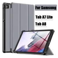 For Samsung Galaxy Tab A7 Lite Tablet Case 8.7'' SM-T220/T225/T227 Tri-Fold Stand Tablet Shell For Samsung Galaxy Tab A8 Tablet