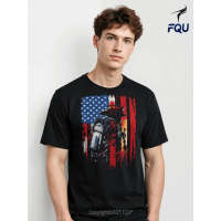 FQU Patriot Apparel Kaos Pria Tema Pemadam Kebakaran Thin Red Line Kapak Cottagecore untuk Halloween