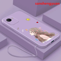 Suitable for เคส for เคส for เคสโทรศัพท์ Realme C30, เคสซิลิโคนเหลว, กันชนกันกระแทก, ดีไซน์สาวสวย, เ