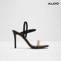 【ALDO】RICCHEZO-金屬鍊繞踝高跟涼鞋-女鞋(黑色)