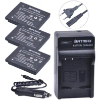 Batmax 3Pcs DMW-BCK7 NCA-YN101G BCK7 Battery + Digital Charger for Panasonic Lumix DMC-FS28 DMCFH2 DMC FH4 FH5 FH6 FH25 FH27 FP5