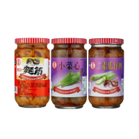 【金蘭食品】香菇麵筋+小菜心+素瓜仔肉 3入/組(全素/罐頭/露營/料理)
