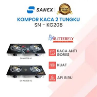SANEX Kompor Gas Kaca 2 Tungku Butterfly Series SN-KG208