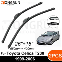 Car Front Windshield Wipers For Toyota Celica T230 1999-2006 Wiper Blade Rubber 26"+16" Car Windshield Windscreen