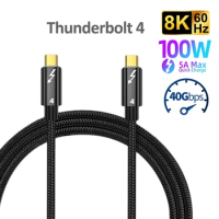 Thunderbolt 4 Cable USB C 40Gbps Cable 8K@60Hz Video PD100W Quick Charger for MacBook Pro Samsung M1 Thunderbolt 3/4 HUB Laptop