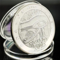 2016 Egyptian Mythology Eye God Bastet Coin with Silver Plated Commemorative Coins Home Decor