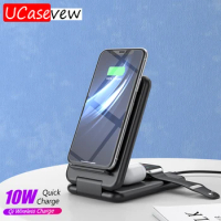 10W Wireless Charger Stand For iPhone 13 12 11 Pro XS MAX Apple Watch 6 5 4 3 Samsung S20 S21 Fast Charging Holder Phone Charger