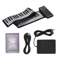 Portable Electric Piano 49 Keys Folding Piano Multifunction Digital Piano Keyboard Built-in Speaker Rechargeable Lithium Battery
