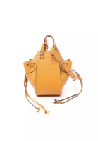 LOEWE 二奢 Pre-loved LOEWE hammock drawstring bag mini Handbag leather Yellow brown