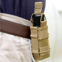 Open Top Single Mag Pouch Pistol Magazine Pouch Molle Flashlight Holder Mag Holster for Glock M1911 92F 9mm .40 Magzines