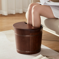 木質泡腳桶木桶家用洗腳盆恒溫實木足浴桶過小腿高深桶沐足桶木盆