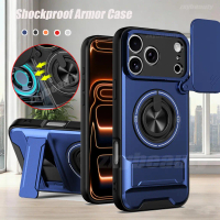 Casing For iPhone 17 Pro Max 16 Plus 5G 4G 2026 Case Shockproof Armor Magnetic Ring Cover For 17Pro 