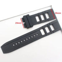26mm Black rubber waterproof watch strap for Invicta men's watch sports smart watch bracelet for Pro Driver Noma watchband