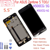 WEIDA 5.0" For ASUS Zenfone 5 T00J A500KL A500CG/3G A501CG A502CG A502CG/4G LCD Diaplay Touch Screen Assembly Frame With Tools