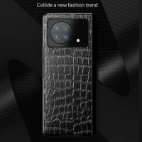 Luxury Ultra Thin Crocodile Skin Pattern Flip Cover Protective Shell PU Leather Case For VIVO X FOLD Fall Proof Shock Proof Caso