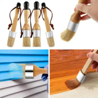 4Pcs Wax Paint Brush Soft Bristles Hand-held Simple Operation Chalk Wax Paint Brush Furniture Set Home Supply
