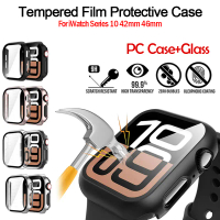 Kính cường lực + Lớp phủ cho iWatch 10 42mm 46mm Ốp lưng bảo vệ màn hình PC cứng mờ cho iWatch serie