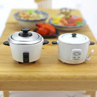 1/12 Dollhouse Miniature Accessories Mini Metal Rice Cooker Simulation Kitchenware Model for Doll House Decoration ob11