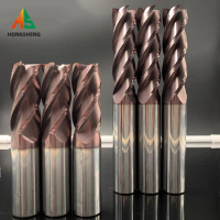 HRC62 Carbide End Mill Metal Steel 4 Flutes Tungsten Milling Cutter For Stainless steelCNC Finishing Machining Router End Mill