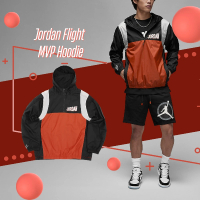 【NIKE 耐吉】連帽上衣 Jordan Flight MVP Hoodie 男款 黑紅 喬丹 長袖 防風 衝鋒衣(DV7601-010)