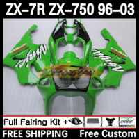 Body Kit For KAWASAKI NINJA ZX-7R ZX-750 96 97 98 99 129No.11 ZX 7R 750 7 R ZX750 ZX7R 2000 2001 2002 2003 Fairing Factory green