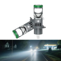 H4, H7, H11, 9006 untuk Lampu Kereta Projektor Lensa Mini Mentol Cip Putih