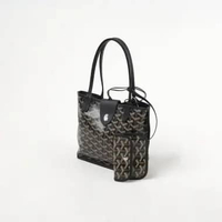 Tas GOYARD MINI ANJOU 2026 BLACK TOTE BAG WITH POUCH 100% ORIGINAL 21X20X10, 13X9CM
