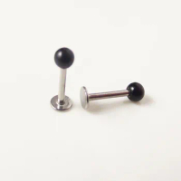 2pcs 16G 8mm Length Stainless steel Acrylic ball Lip Ring Labret Tragus Ear Piercing Body Jewelry Girl