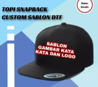 Topi Snapback Hat Cap Distro NAMA TULISAN GAMBAR LOGO SABLON BEBAS FOTO banyak Warna polos custom in