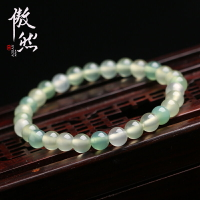 傲然冰種蘋果瑪瑙手鏈 綠色水晶手串彩瑪瑙手串飾品 女生日禮物
