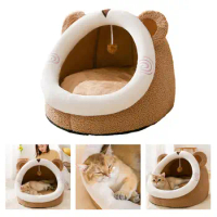 House Bed Kitten Pet Igloo Nest Cave Puppy Sleeping Semi-enclosed