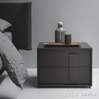床頭櫃新款創意北歐床頭櫃時尚儲物櫃小戶型臥室黑白灰色烤漆床邊櫃CY 【麥田印象】