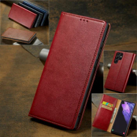 Magnetic Flip Cover Wallet Case For Samsung Galaxy A12 A22 A71 A51 A40 A34 A80 A02s M31 S23 S22 Ultra Genuine Leather Phone Case