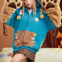 Anime Game Genshin Impact Gorou Winter Cute Dress Animal Claw Furry Hoodies Cosplay Costume Halloween Women Free Shipping 2022