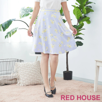 【RED HOUSE 蕾赫斯】清新印花及膝裙(淺藍色)