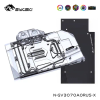 Bykski Watercooler For GIGABYTE AORUS Geforce RTX 3070/3060Ti MASTER 8G With Back Plate ,Full Cover Water Block, N-GV3070AORUS-X