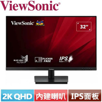 【最高22%回饋 5000點】ViewSonic優派 32型 VA3209-2K-MHD QHD超廣角顯示器