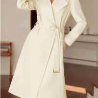 Yitimuceng Elegant Long Blazer for Women Autumn Winter 2023 New Korean Fashion Long Sleeve Jackets Office Ladies Casual Coats
