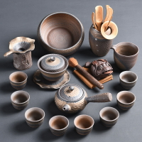 陶福氣 柴燒復古風粗陶茶具套裝 家用日式粗陶茶壺茶杯茶具茶道組