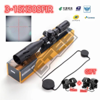 ETEE Tactical Optics 3-15X50SFIR Sniper Scope Red Dot Scope Hunting Air Gun Accessories Suitable for 11/20mm Track Mounting
