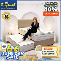 Elephant Kasur Springbed 2in1 Devon Komplit Set 100 x 200 Milk Tea