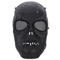 Airsoft Mask Skull Full Protective Mask - Black