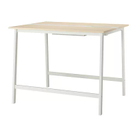 MITTZON 會議桌, 實木貼皮, 樺木/白色