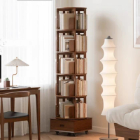 Bedroom Rotating Bookshelf Wood Display Organizer Corner Shelf Books Collect Library Estante Para Livros Furniture Living Room